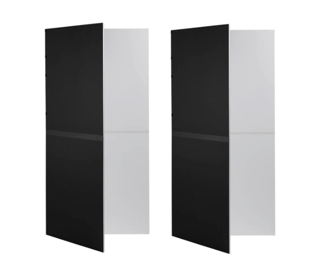 Set of 2 Foldable V-Flats (Black/White)